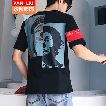 西牧子 七分袖 男士T恤 小丑五分 黑色 S，XL，L，XXL，M