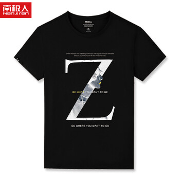 南極人（Nanjiren） 短袖 男士T恤 黑色-時(shí)尚z 