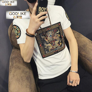 古萊登（GODLIKE） 短袖 男士T恤 白色短袖A055-T06 
