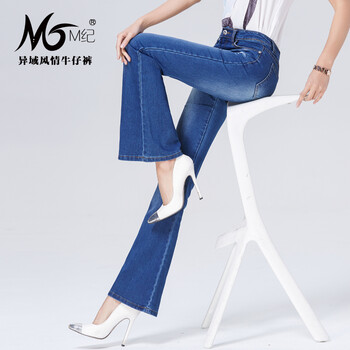 曼佳合（MAGICGARDEN） 高腰 喇叭褲 女 長褲 牛仔褲
