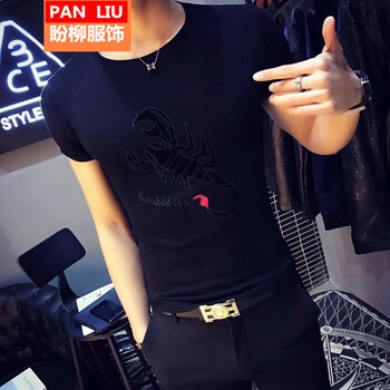 西牧子 短袖 男士T恤 KC蝎子黑色 XL，L，M，XXL