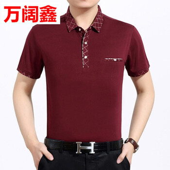 罕都（HANDU） 短袖 男士T恤 8804酒紅色 