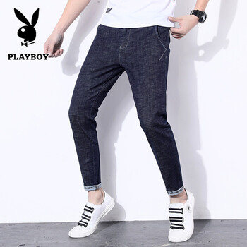 花花公子（PLAYBOY ESTABLISHED 1953） 直筒褲 青春休閑，英倫風(fēng) 男士牛仔褲
