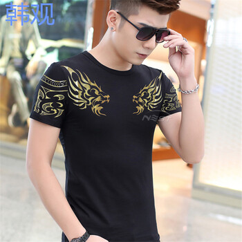 韓觀 短袖 男士T恤 黑色 XL，L，M，XXL