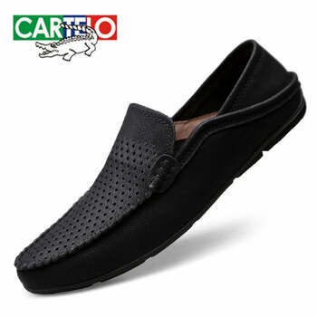 卡帝樂鱷魚（CARTELO）男士黑色鏤空款-皮鞋碼 41