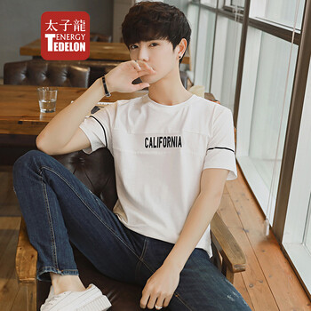 太子龍（TEDELON） 短袖 男士T恤 白色 XL，L，M，XXL，XXXL