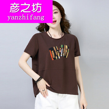彥之坊（Yanzhifang） 3D 短袖 T恤 女 圓領(lǐng)