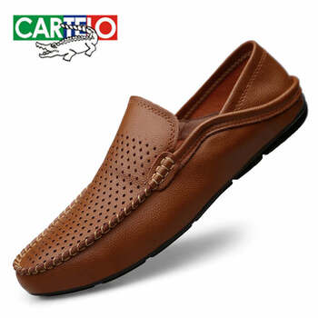 卡帝樂(lè )鱷魚(yú)（CARTELO）男士棕色鏤空款-皮鞋碼 41