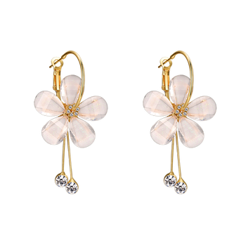 優(yōu)雅花朵黃金耳釘
