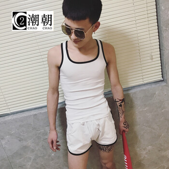 C2潮朝（C2 CHAO CHAO） 無(wú)袖 男士T恤 白色 XL，L，XXL，M，XXXL
