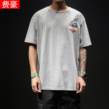 費(fèi)豪（FEIHAO） 長(zhǎng)袖 男士T恤 灰色D-A048-T172 