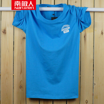 南極人（Nanjiren） 短袖 男士T恤 天藍(lán)色 S，XL，L，M，XXXL，XXL