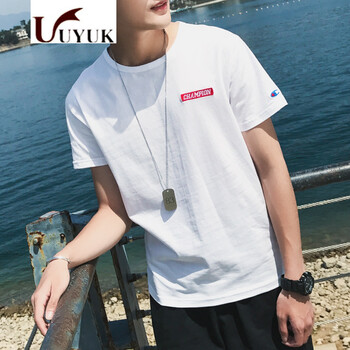 UYUK 短袖 男士T恤 淺灰色 XL，L，M，XXL，XXXL
