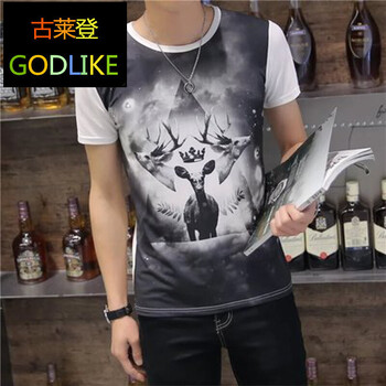 古萊登（GODLIKE） 短袖 男士T恤 星空鹿白色 