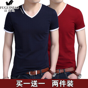富貴鳥（FUGUINIAO） 短袖 男士T恤 紅色+藏青 S，XL，L，XXXL，XXL，M