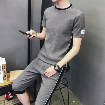 利蝶（LEEDDIEO） 短袖 男士T恤 灰色 XL，L，M