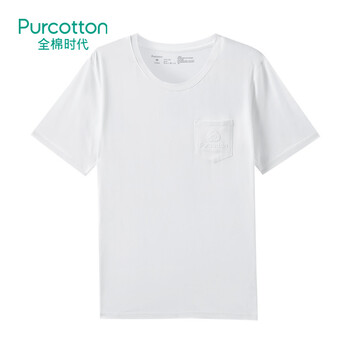 全棉時(shí)代（PurCotton） 短袖 男士T恤 白色 