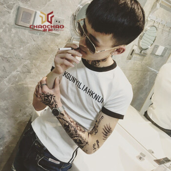 C2潮朝（C2 CHAOZHAO） 短袖 男士T恤 雅致白 S，XL，L，XXXL，XXL，M