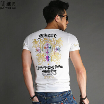 伽維德（JIAWEIDE） 短袖 男士T恤 白色 XL，L，M，XXXL，XXL，加大