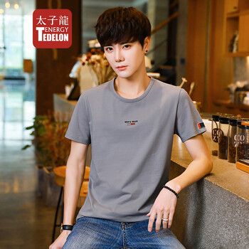 太子龍（TEDELON） 短袖 男士T恤 灰色 XL，L，XXL，M，XXXL