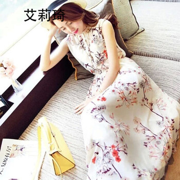 艾莉琦 純色 印花 連衣裙