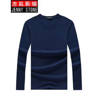 杰尼斯頓（Jenny Stone） 長袖 男士T恤 藏青 S，XL，L，XXXL，M，加大，XXL
