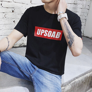 丹杰仕 短袖 男士T恤 UP字母短袖黑色 XL，L，M，XXL