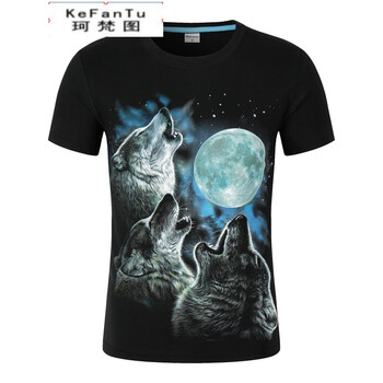 珂梵圖（Kefantu） 短袖 男士T恤 望月狼 短袖 
