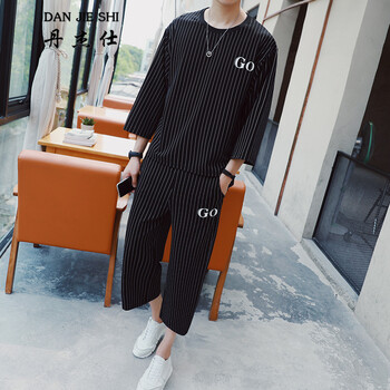 丹杰仕（DAN JIE SHI） 七分袖 男士T恤 黑色 XL，L，XXL，XXXL，M