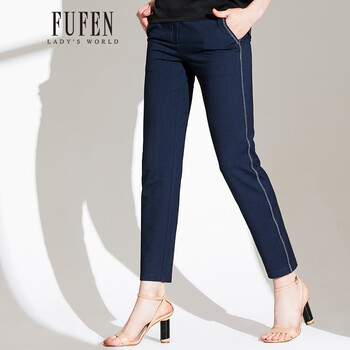 FUFEN  鉛筆褲/小腳褲 女 九分褲 休閑褲