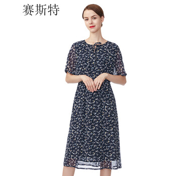 賽斯特 碎花 紗網(wǎng) 連衣裙