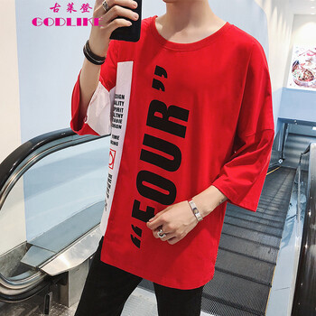 古萊登（GODLIKE） 短袖 男士T恤 83上衣紅色 S，XL，L，XXXL，M，XXL