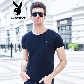 花花公子（PLAYBOY） 短袖 男士T恤 1918寶藍 