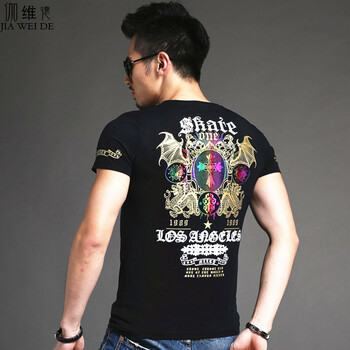 伽維德（JIAWEIDE） 短袖 男士T恤 黑色 XL，L，加大，XXL，XXXL，M