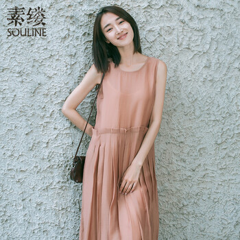 素縷（Souline） 純色 花邊 連衣裙
