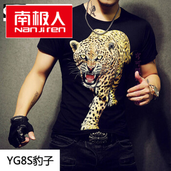 南極人（Nanjiren） 短袖 男士T恤 YG8-夜光豹子 S，XL，L，M，XXXL，XXL