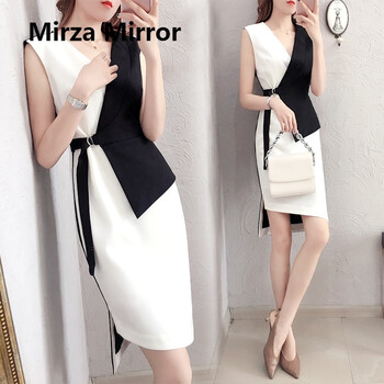 蜜莎蜜拉（Mirza Mirror） 拼色 3D，口袋，花朵，拼接，撞色，貼布，蕾絲 連衣裙