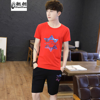 C2潮朝（C2 CHAO CHAO） 短袖 男士T恤 紅色 XL，L，XXL，XXXL，M
