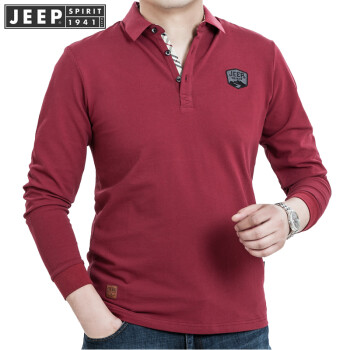 吉普（JEEP） 長(zhǎng)袖 男士T恤 紅色  11830709002 