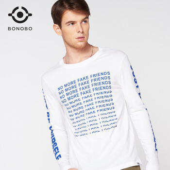 BONOBO 長(zhǎng)袖 男士T恤 白色 