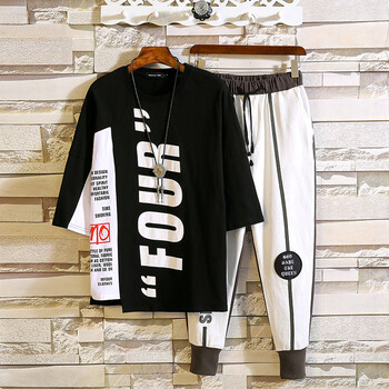UYUK 七分袖 男士T恤 灰色 XL，L，XXL，M，XXXL
