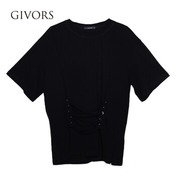 GIVORS 綁帶 短袖 T恤 女 圓領(lǐng)