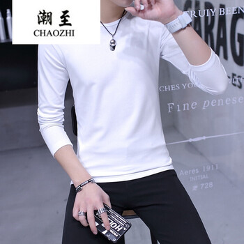 潮至（CHAOZHI） 長袖 男士T恤 922白色圓領(lǐng) XL，L，XXL，M，XXXL