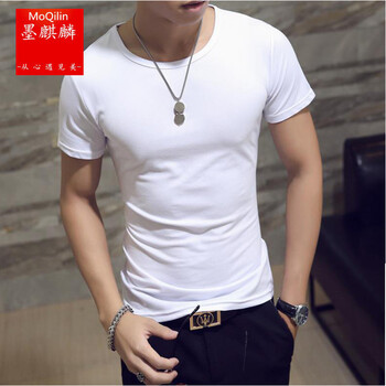 墨麒麟（Mo Qilin） 短袖 男士T恤 白色 XL，L，M，XXL，XXXL