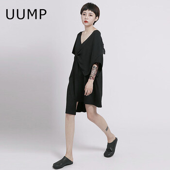 UU.MP 拼接，紗網(wǎng) 短袖 T恤 女 V領(lǐng)