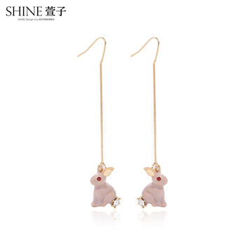 萱子飾品（xuanzi）耳環(huán)合金+合成晶體，合成水晶