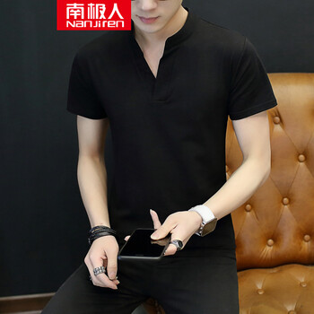 南極人（Nanjiren） 短袖 男士T恤 T03黑色 XL，L，XXXL，M，XXL