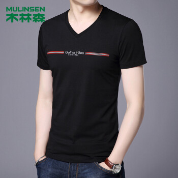 木林森（MULINSEN） 短袖 男士T恤 黑色 