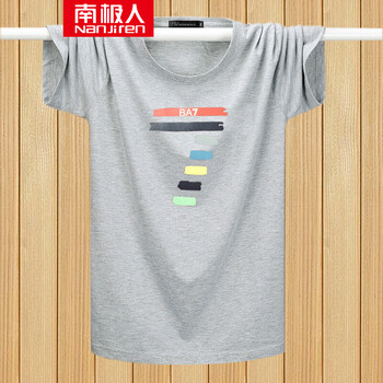 南極人（Nanjiren） 短袖 男士T恤 淺灰 S，XL，L，M，XXL，XXXL