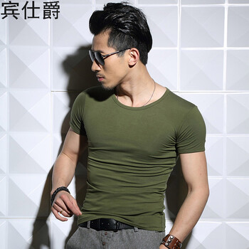 賓仕爵 短袖 男士T恤 軍綠  